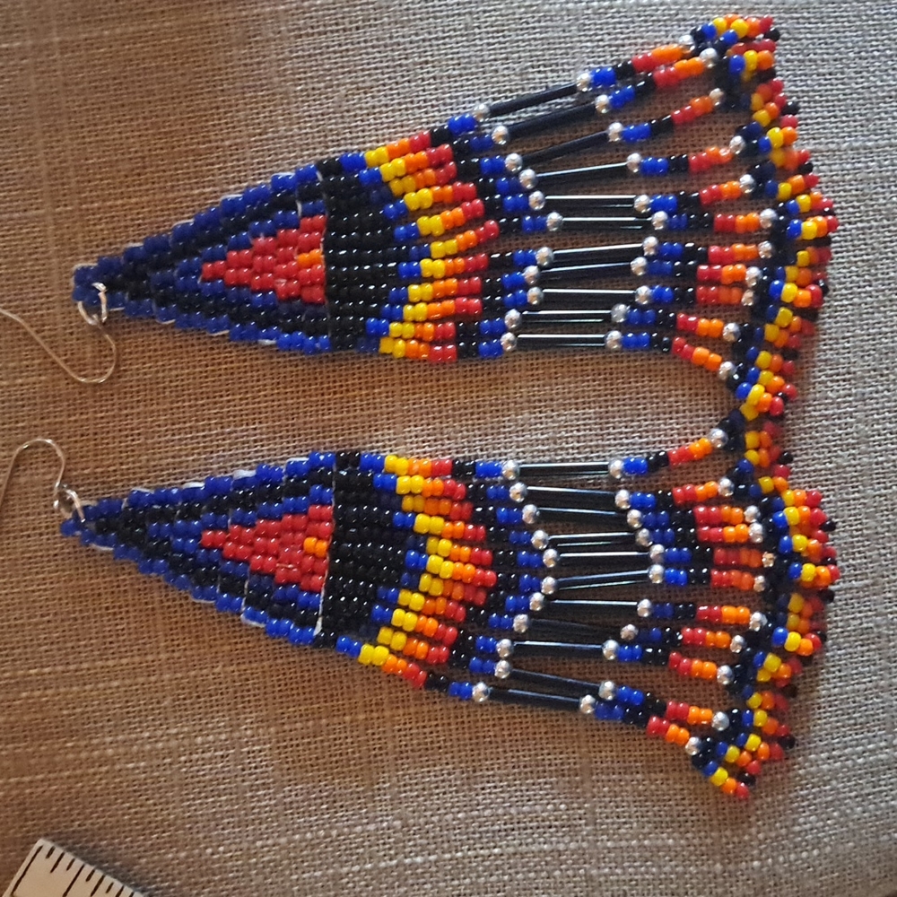 Triangular Native American Style Earrings - image 4
